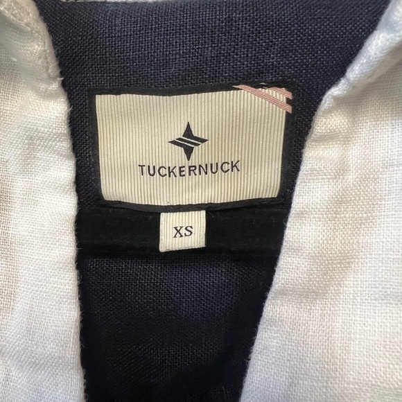 Tuckernuck Navy and White V-Neck Tunic  Size XS. 100% Linen - Picture 4 of 7